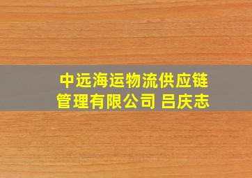 中远海运物流供应链管理有限公司 吕庆志